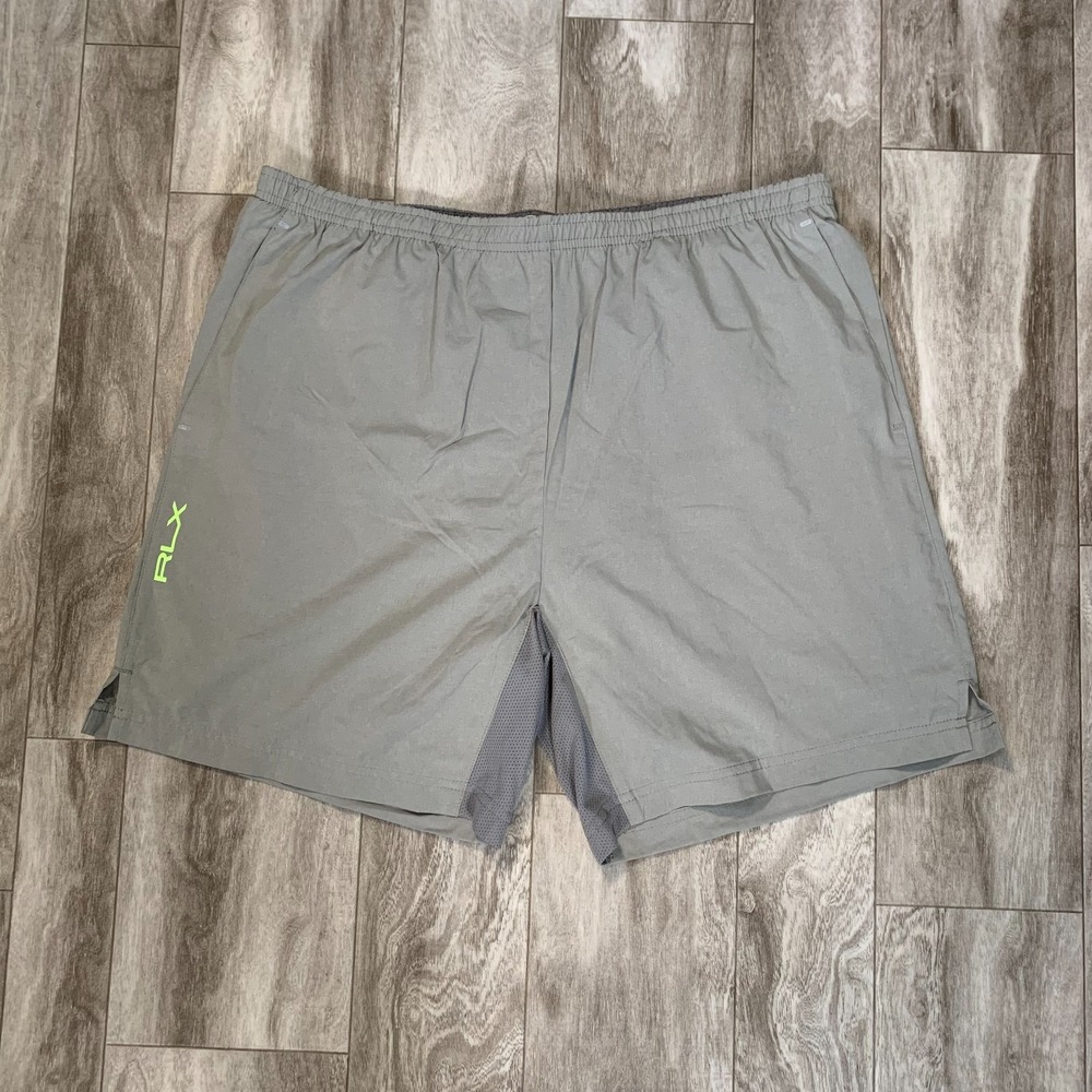 RLX Ralph Lauren Shorts Mens Extra Large Gray Yellow Performance Golf